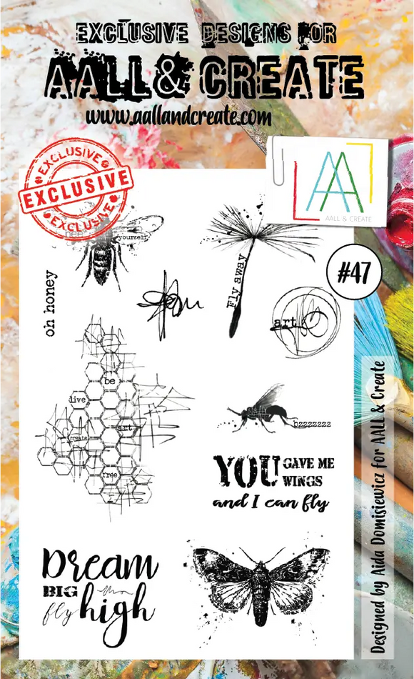 #47  - A6 Clear Stamp Set - Honey  - AALL & Create Wholesale - stamp