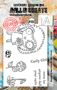 #480 - A7 Clear Stamp Set - Curly Girl - AALL & Create Wholesale - stamp
