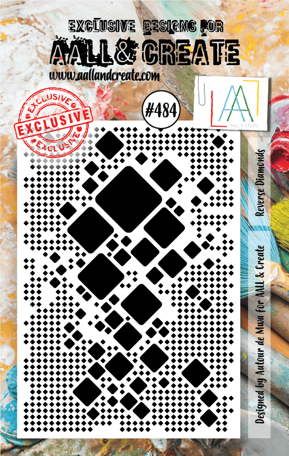 #484 - A7 Clear Stamp Set - Reverse Diamonds - AALL & Create Wholesale - stamp