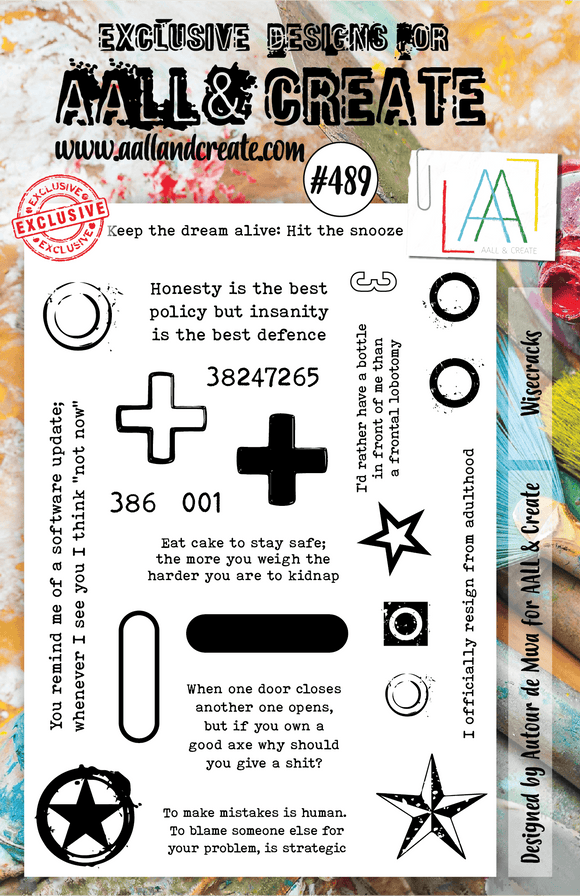 #489 - A5 Clear Stamp Set - Wisecracks - AALL & Create Wholesale - stamp