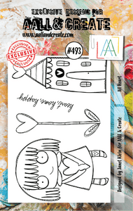 #493 - A7 Clear Stamp Set - All Heart - AALL & Create Wholesale - stamp