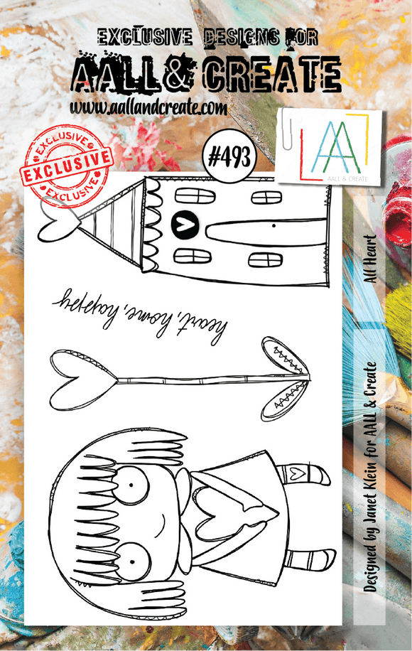 #493 - A7 Clear Stamp Set - All Heart - AALL & Create Wholesale - stamp