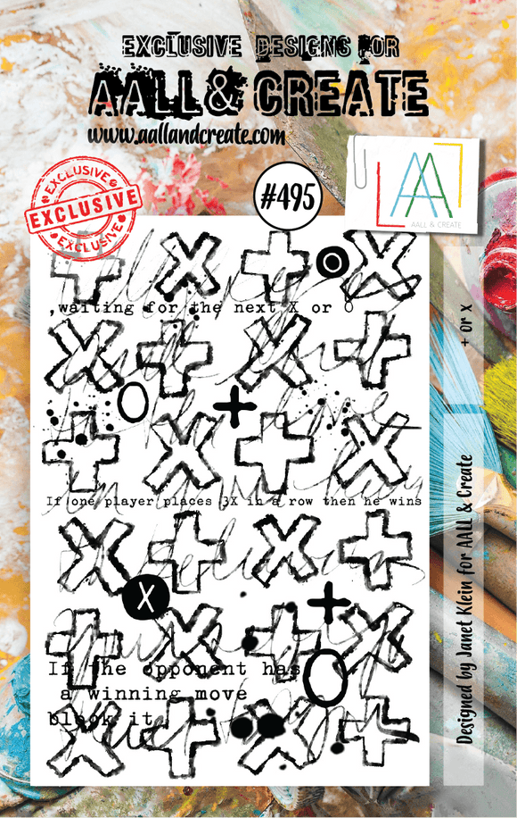 #495 - A7 Clear Stamp Set - Plus Or X - AALL & Create Wholesale - stamp