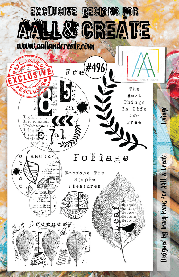 #496 - A5 Clear Stamp Set - Foliage - AALL & Create Wholesale - stamp