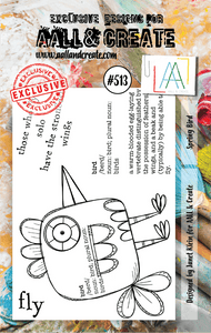 #513 - A7 Clear Stamp Set - Spring Bird - AALL & Create Wholesale - stamp