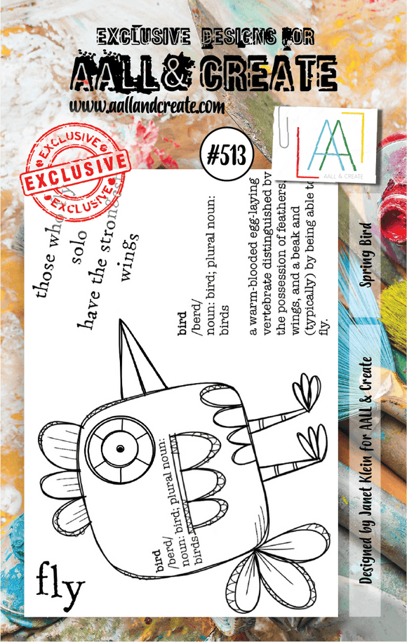 #513 - A7 Clear Stamp Set - Spring Bird - AALL & Create Wholesale - stamp