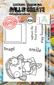 #514 - A7 Clear Stamp Set - The Photographer - AALL & Create Wholesale - stamp