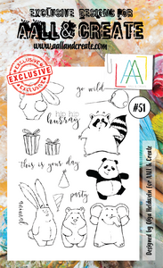 #51 - A6 Clear Stamp Set - Party Animal - AALL & Create Wholesale - stamp