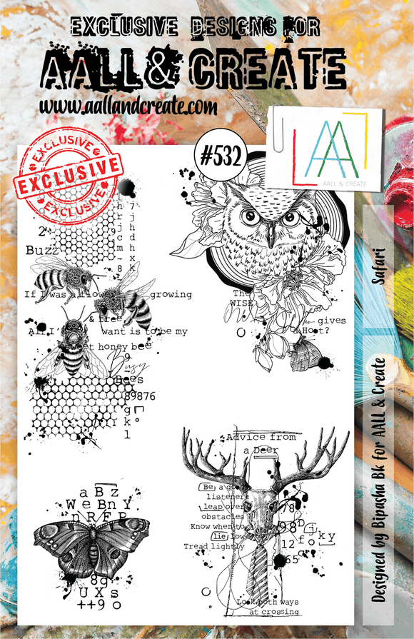 #532 - A5 Clear Stamp Set - Safari - AALL & Create Wholesale - stamp