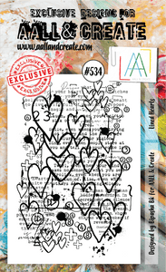 #534 - A6 Clear Stamp Set - Lined Hearts - AALL & Create Wholesale - stamp