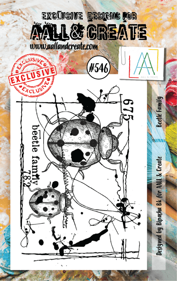 #546 - A7 Clear Stamp Set - Beetle Family - AALL & Create Wholesale - stamp