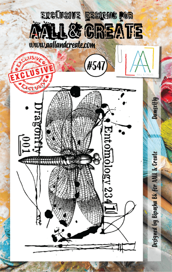 #547 - A7 Clear Stamp Set - Damselfly - AALL & Create Wholesale - stamp