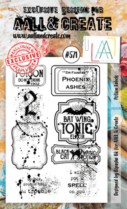 #571 - A6 Clear Stamp Set - Potion Labels - AALL & Create Wholesale - stamp