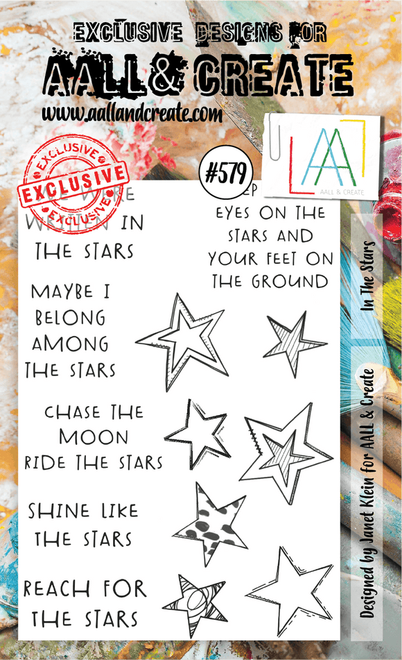 #579 - A6 Clear Stamp Set - In The Stars - AALL & Create Wholesale - stamp