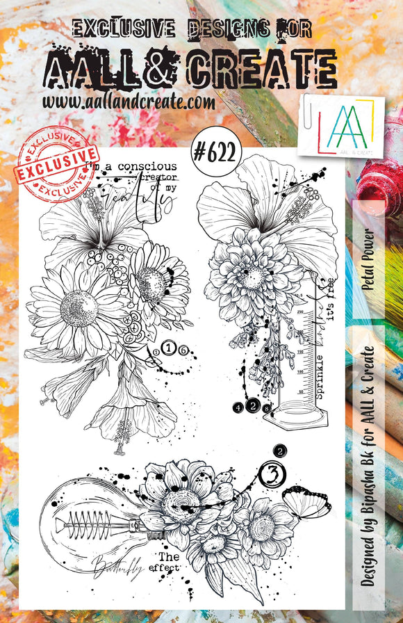 #622 - A5 Clear Stamp Set - Petal Power - AALL & Create Wholesale - stamp