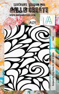 #629 - A7 Clear Stamp Set - Swirls - AALL & Create Wholesale - stamp