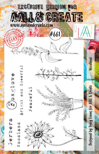 #661 - A5 Clear Stamp Set - Woodland - AALL & Create Wholesale - stamp