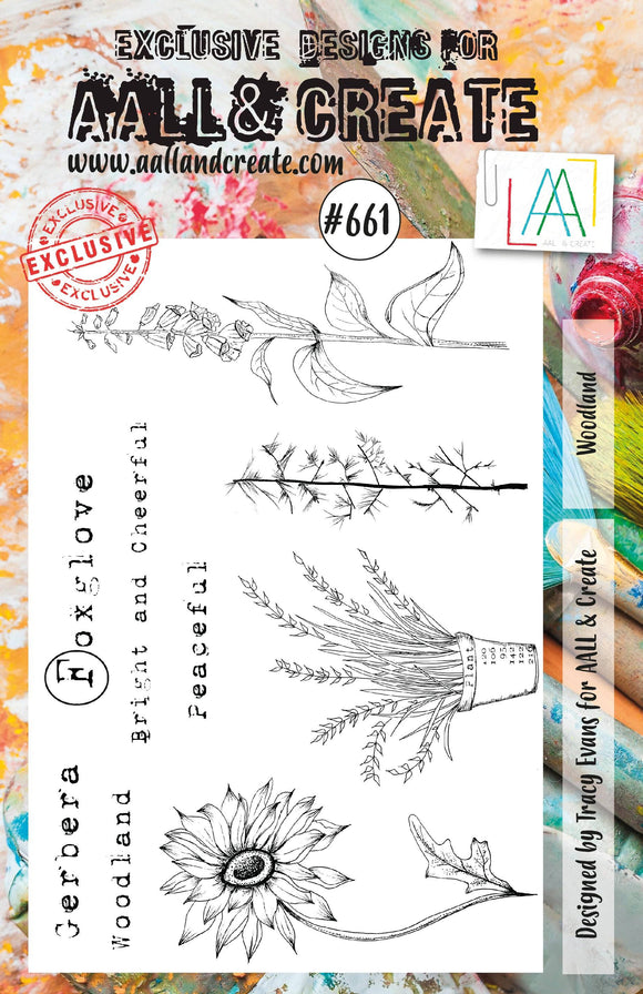 #661 - A5 Clear Stamp Set - Woodland - AALL & Create Wholesale - stamp