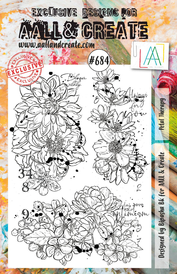 #684 - A5 Clear Stamp Set - Petal Therapy - AALL & Create Wholesale - stamp
