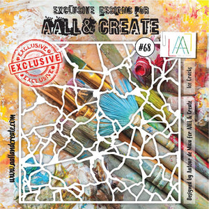 #68 - 6"x6" Stencil - Ice Cracks - AALL & Create Wholesale - stencil