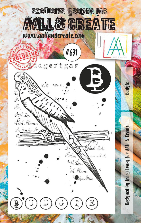 #691 - A7 Clear Stamp Set - Budgie - AALL & Create Wholesale - stamp