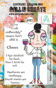 #702 - A7 Clear Stamp Set - Boozer Dee - AALL & Create Wholesale - stamp