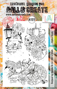 #709 - A5 Clear Stamp Set - Lighted Florals - AALL & Create Wholesale - stamp