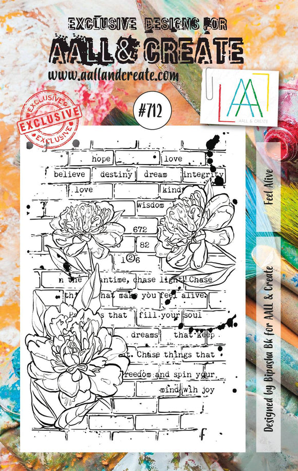 #712 - A7 Clear Stamp Set - Feel Alive - AALL & Create Wholesale - stamp