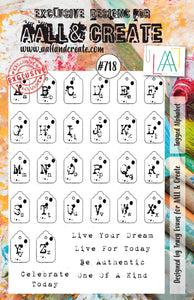 #718 - A5 Clear Stamp Set - Tagged Alphabet - AALL & Create Wholesale - stamp