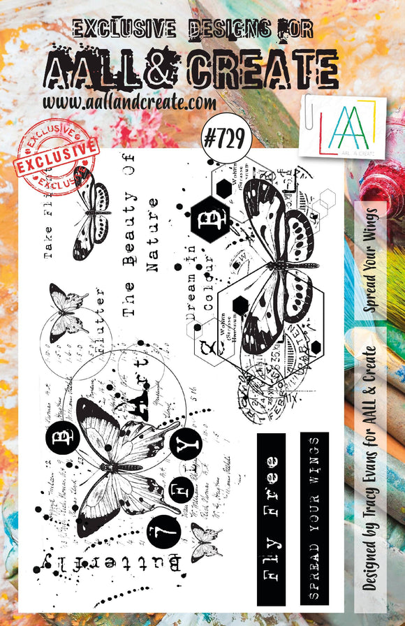 #729 - A5 Clear Stamp Set - Spread Your Wings - AALL & Create Wholesale - stamp