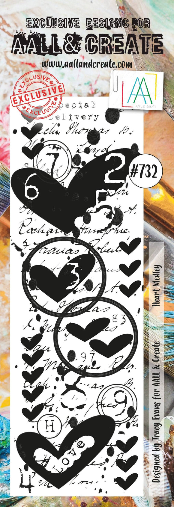 #732 - Border Stamp Set - Heart Medley - AALL & Create Wholesale - stamp