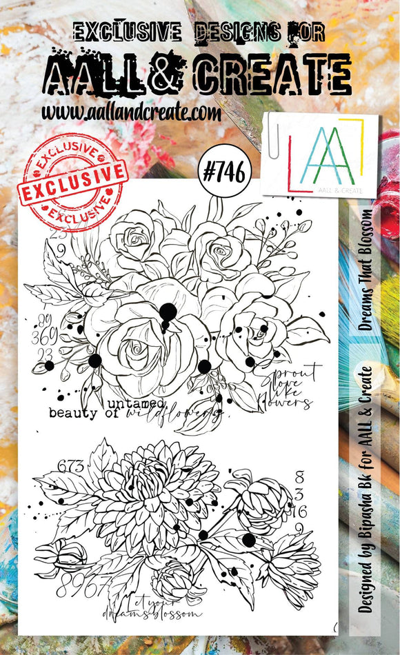 #746 - Dreams That Blossom - A6 Clear Stamp Set - AALL & Create Wholesale - stamp
