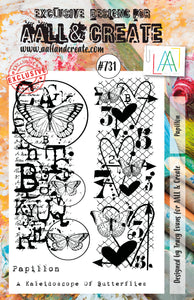 #731 - A5 Stamp Set - Papillon - AALL & Create Wholesale -