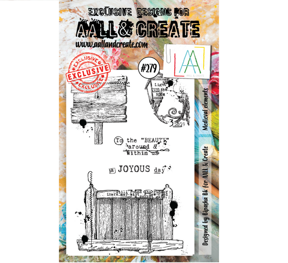 #279 - A6 Stamp Set - Medieval Elements - AALL & Create Wholesale -