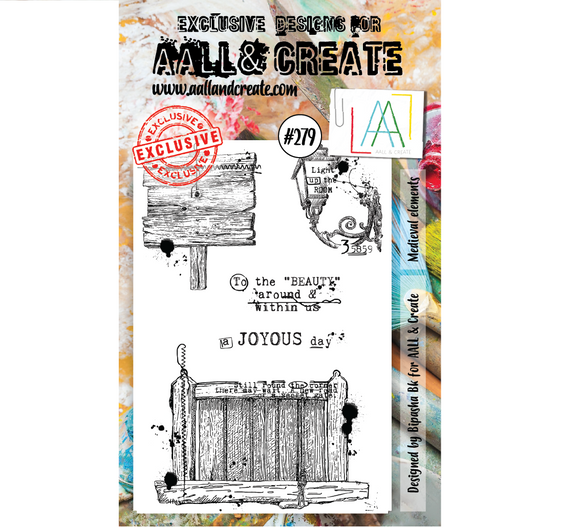 #279 - A6 Stamp Set - Medieval Elements - AALL & Create Wholesale - 