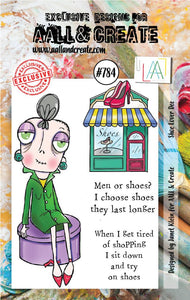 #784 - A7 Clear Stamp Set - Shoe Lover Dee - AALL & Create Wholesale - stamp