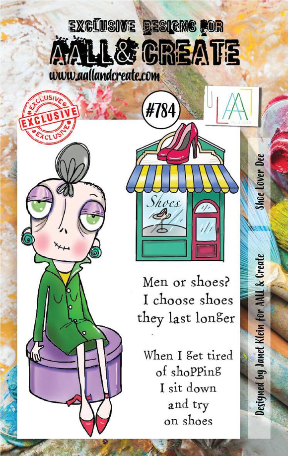#784 - A7 Clear Stamp Set - Shoe Lover Dee - AALL & Create Wholesale - stamp