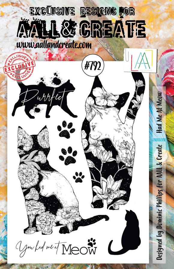 #792 - A5 Clear Stamp Set - Had Me At Meow - AALL & Create Wholesale - stamp