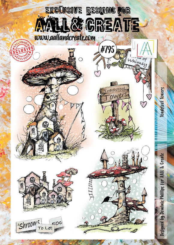 #795 - A4 Clear Stamp Set - Toadstool Towers - AALL & Create Wholesale - stamp