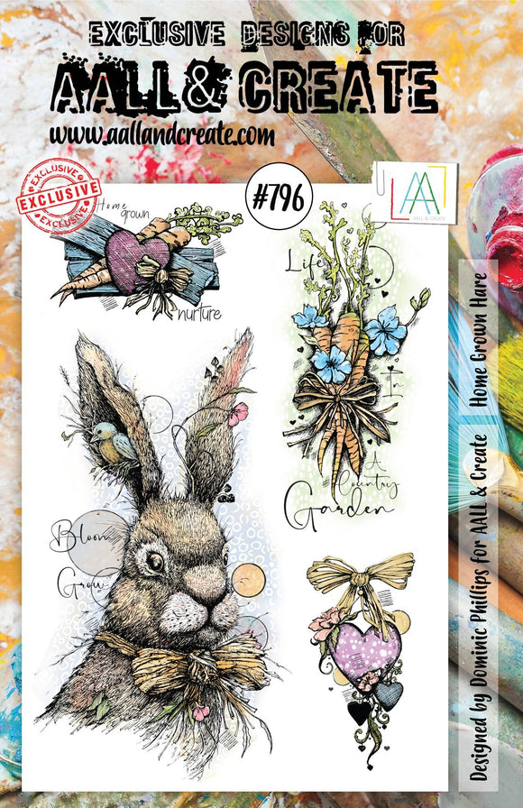 #796 - A5 Clear Stamp Set - Home Grown Hare - AALL & Create Wholesale - stamp