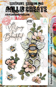 #797 - A5 Clear Stamp Set - Beautiful Bees - AALL & Create Wholesale - stamp