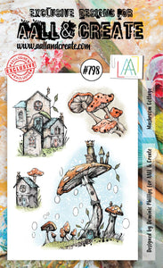 #798 - A6 Clear Stamp Set - Mushroom Cottage - AALL & Create Wholesale - stamp