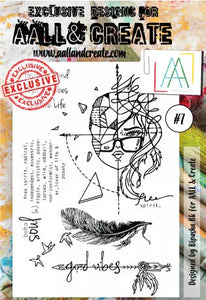 #7 - A6 Clear Stamp Set - Good Vibes - AALL & Create Wholesale - stamp