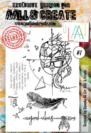 #7 - A6 Clear Stamp Set - Good Vibes - AALL & Create Wholesale - stamp