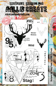 #805 - A5 Clear Stamp Set - Stag - AALL & Create Wholesale - stamp