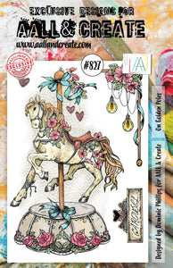 #827- A5 Clear Stamp Set - On Golden Poles - AALL & Create Wholesale - stamp