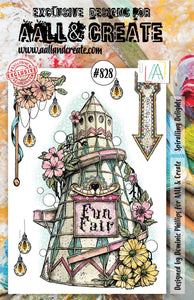 #828 - A5 Clear Stamp Set - Spiralling Delights - AALL & Create Wholesale - stamp