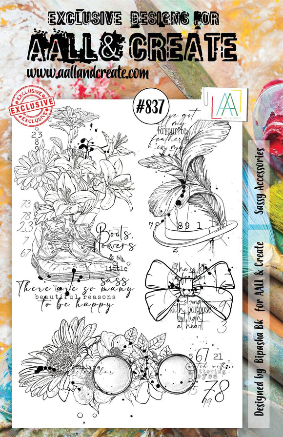 #837 - A5 Clear Stamp Set - Sassy Accessories - AALL & Create Wholesale - stamp