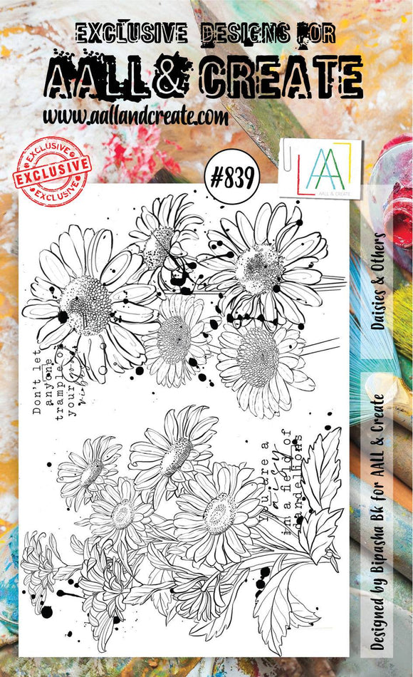 #839 - A6 Clear Stamp Set - Daisies & Others - AALL & Create Wholesale - stamp