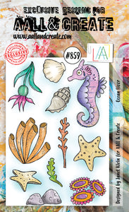 #859 - A6 Clear Stamp Set - Ocean Floor - AALL & Create Wholesale - stamp